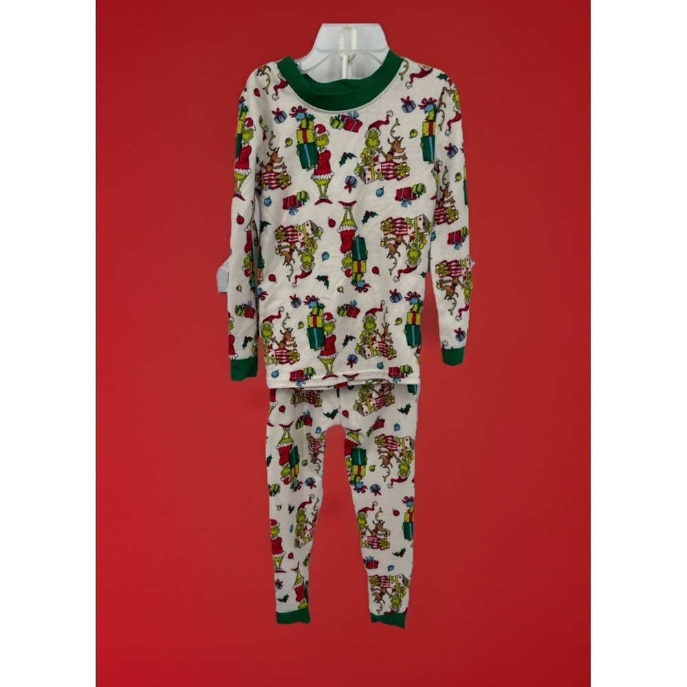 Dr. Seuss The Grinch That Stole Christmas Pajamas 4T Girls Classic 2 Piece Set - Picture 2 of 3